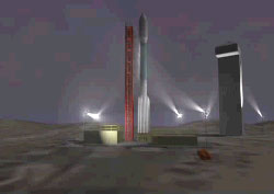 This is an animation of the launch and deploy of the Aura satellite.