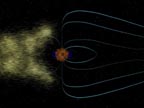 The solar wind hits the Earth's magnetic field