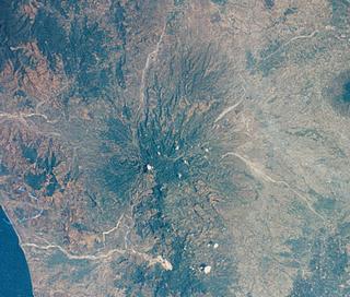Mt. Pinatubo taken from the Space Shuttle before the eruption.