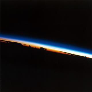 The atmosphere from the shuttle before the eruption
